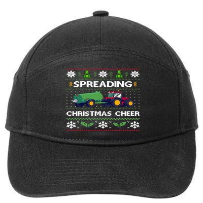 Spreading Christmas Cheer Farm Tractor Farmer 7-Panel Snapback Hat