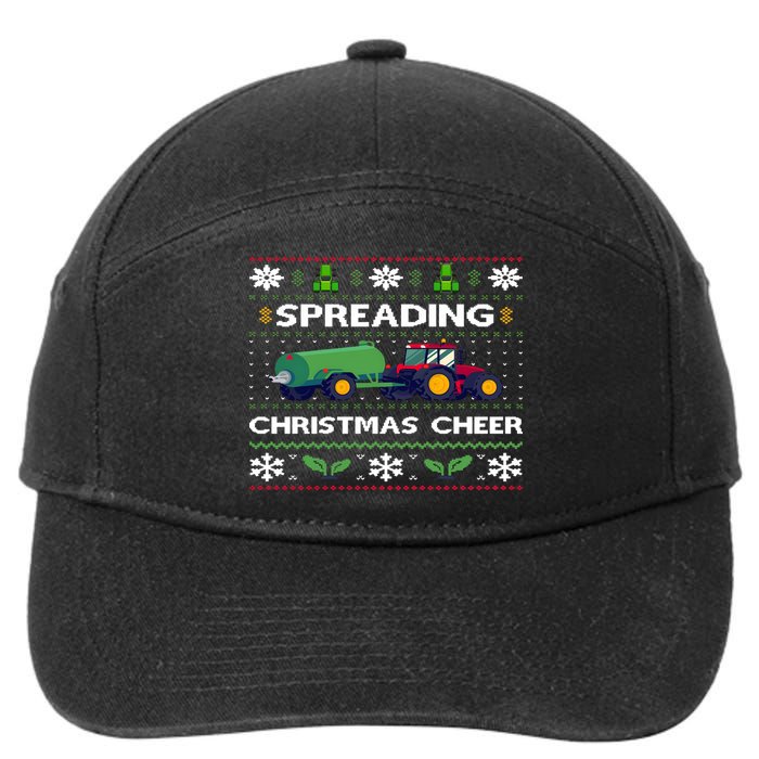 Spreading Christmas Cheer Farm Tractor Farmer 7-Panel Snapback Hat
