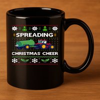 Spreading Christmas Cheer Farm Tractor Farmer 11oz C Handle Ceramic Mug