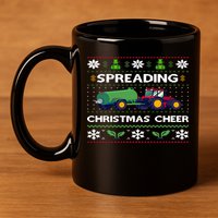 Spreading Christmas Cheer Farm Tractor Farmer 11oz C Handle Ceramic Mug