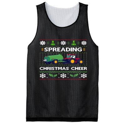 Spreading Christmas Cheer Farm Tractor Farmer Mesh Reversible Basketball Jersey Tank