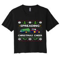 Spreading Christmas Cheer Farm Tractor Farmer Women's Crop Top Tee