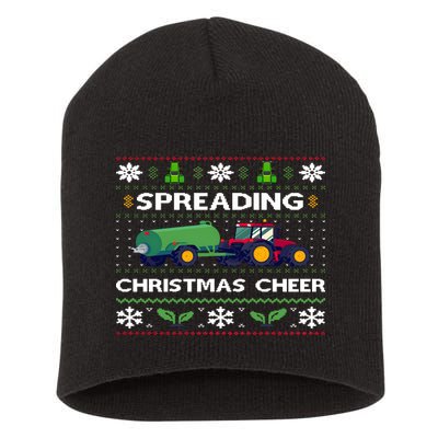 Spreading Christmas Cheer Farm Tractor Farmer Short Acrylic Beanie