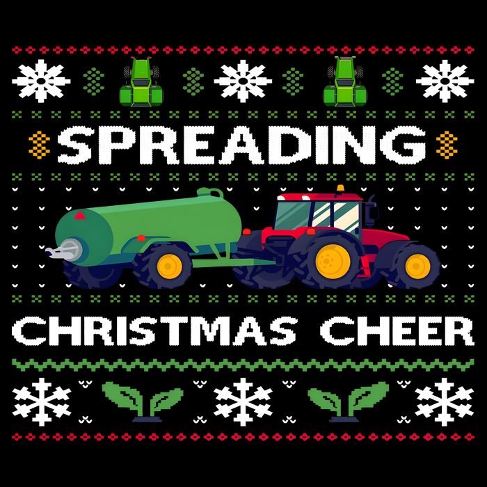Spreading Christmas Cheer Farm Tractor Farmer Short Acrylic Beanie
