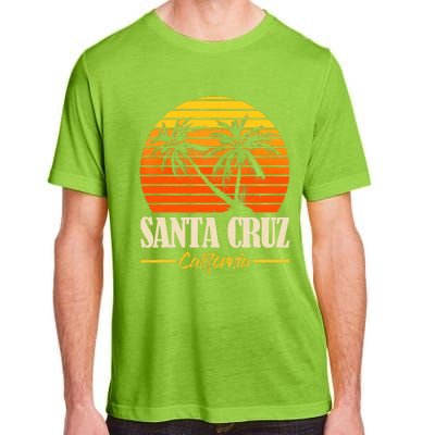 Santa Cruz California Retro Vintage Sunset Beach 70s 80s Adult ChromaSoft Performance T-Shirt