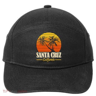 Santa Cruz California Retro Vintage Sunset Beach 70s 80s 7-Panel Snapback Hat