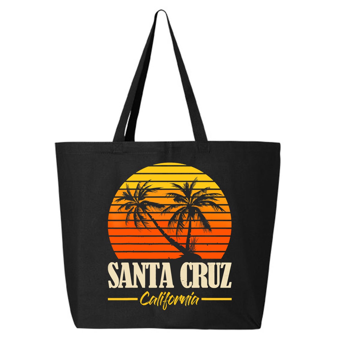 Santa Cruz California Retro Vintage Sunset Beach 70s 80s 25L Jumbo Tote