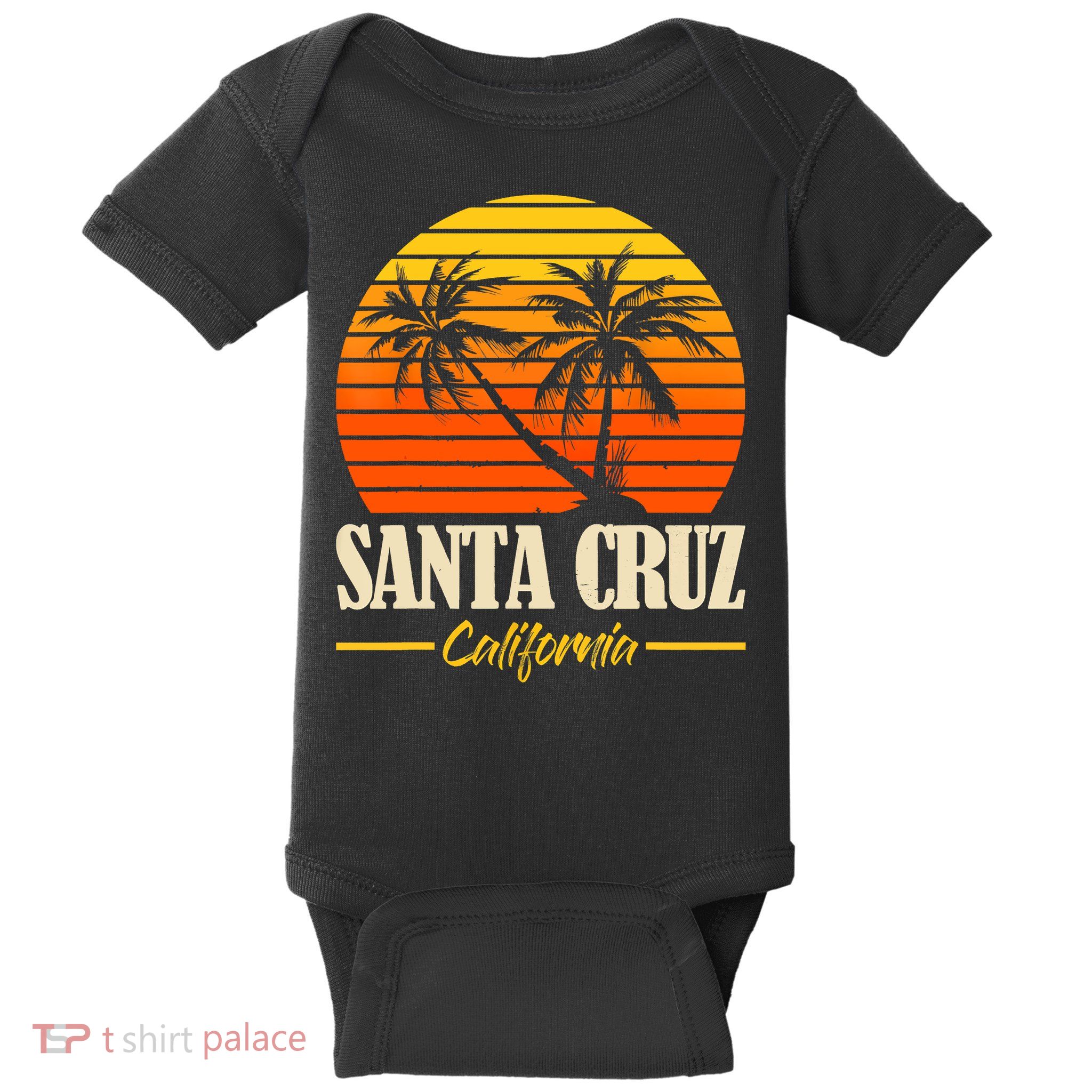 Santa Cruz California Retro Vintage Sunset Beach 70s 80s Baby Bodysuit