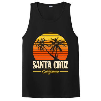 Santa Cruz California Retro Vintage Sunset Beach 70s 80s PosiCharge Competitor Tank