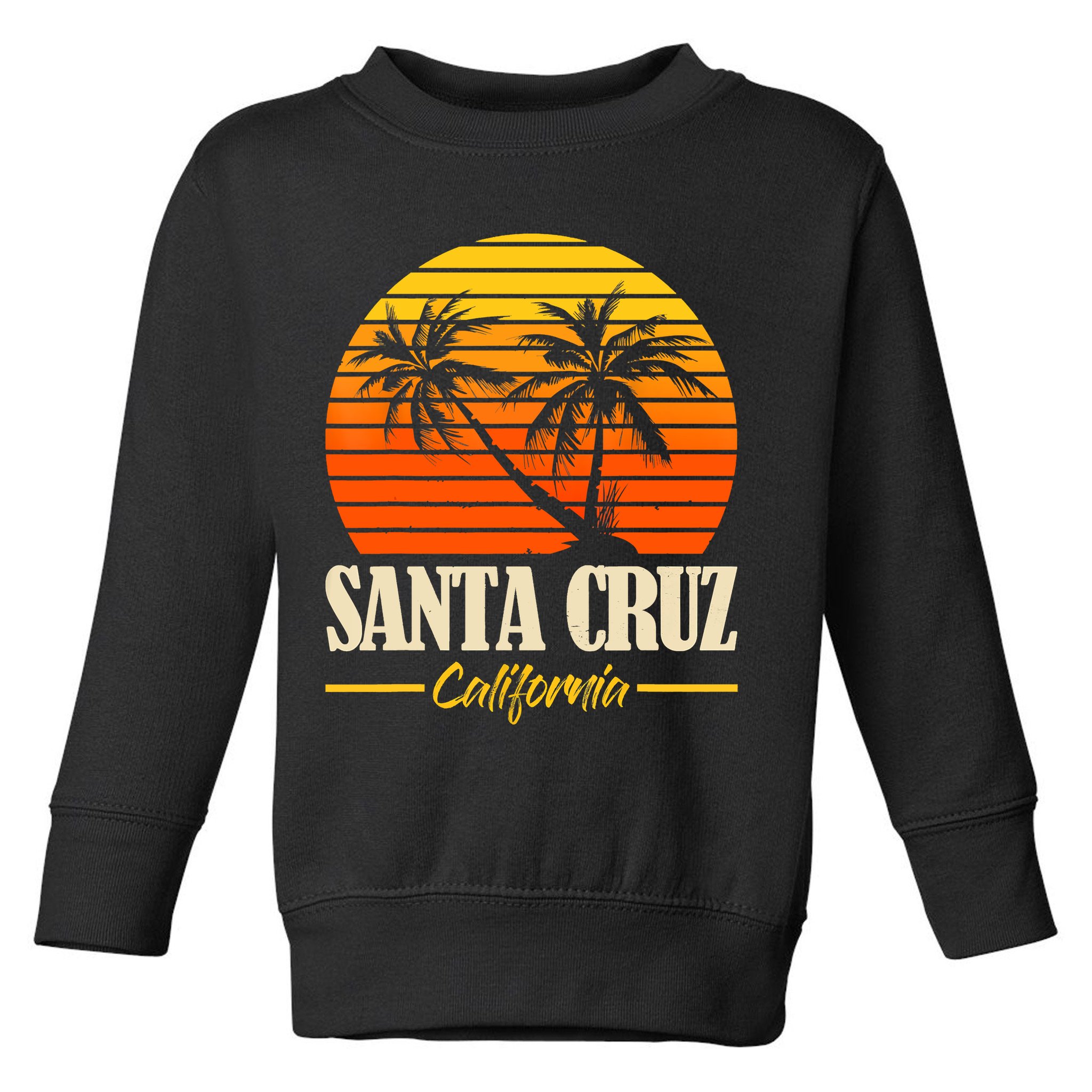 Santa Cruz California Retro Vintage Sunset Beach 70s 80s Toddler Sweatshirt