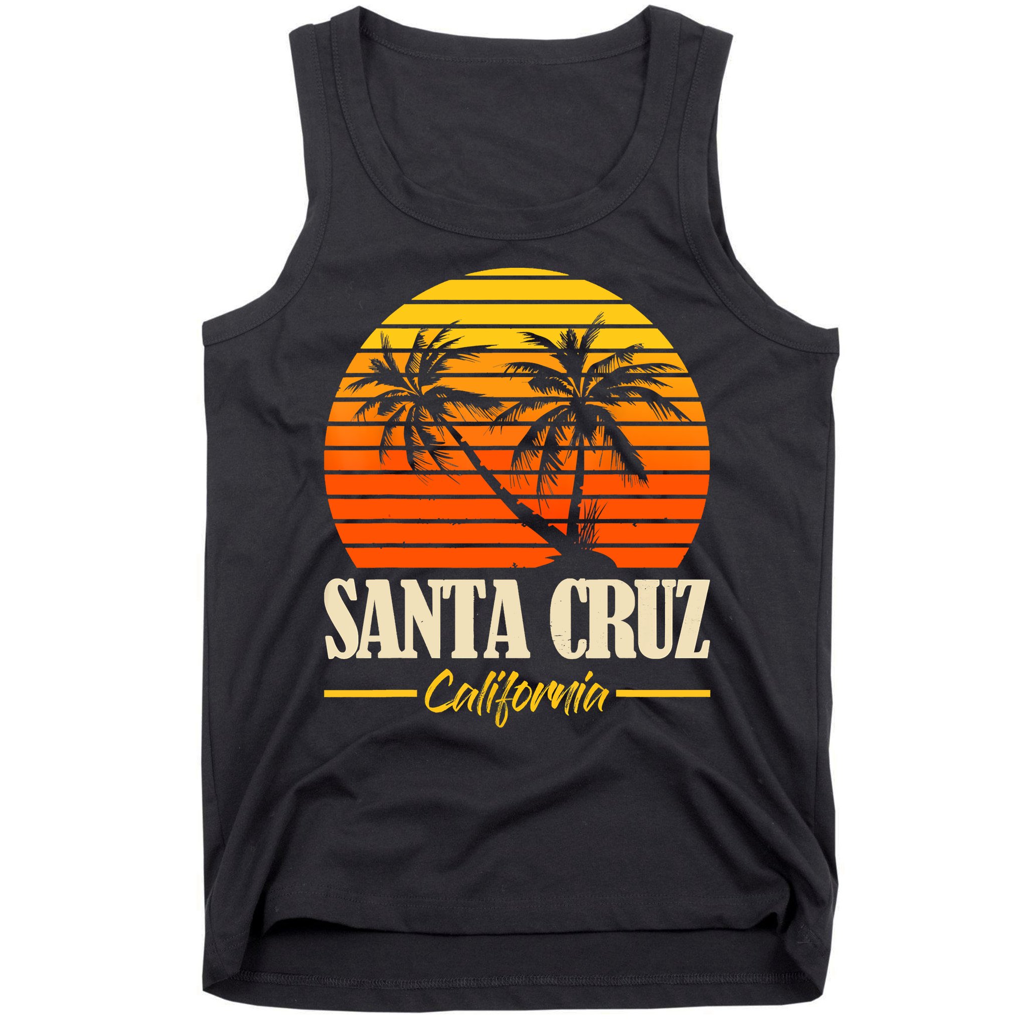 Santa Cruz California Retro Vintage Sunset Beach 70s 80s Tank Top