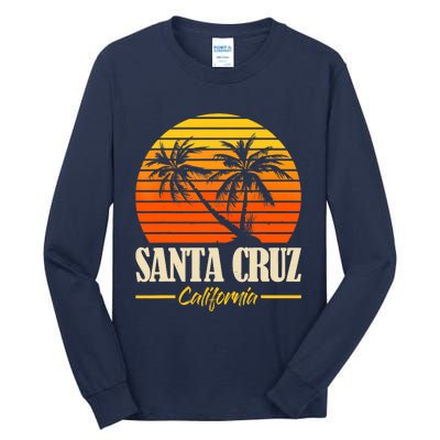 Santa Cruz California Retro Vintage Sunset Beach 70s 80s Tall Long Sleeve T-Shirt