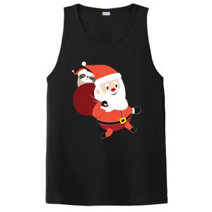 Santa Claus Carrying A Sloth Christmas PosiCharge Competitor Tank