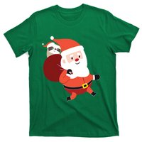 Santa Claus Carrying A Sloth Christmas T-Shirt