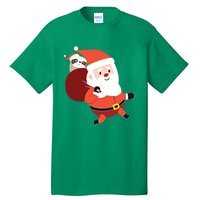 Santa Claus Carrying A Sloth Christmas Tall T-Shirt