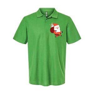 Santa Claus Carrying A Sloth Christmas Softstyle Adult Sport Polo