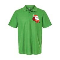 Santa Claus Carrying A Sloth Christmas Softstyle Adult Sport Polo