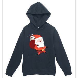 Santa Claus Carrying A Sloth Christmas Urban Pullover Hoodie