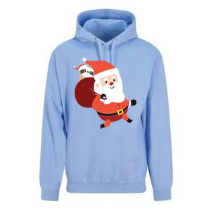 Santa Claus Carrying A Sloth Christmas Unisex Surf Hoodie