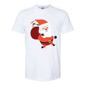 Santa Claus Carrying A Sloth Christmas Softstyle CVC T-Shirt