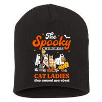 Spooky Childless Cat Ladies Halloween Kamala Harris 2024 Short Acrylic Beanie