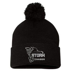 Storm Chaser Cool Electric Lightning Tornado Weather Pom Pom 12in Knit Beanie