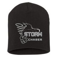 Storm Chaser Cool Electric Lightning Tornado Weather Short Acrylic Beanie