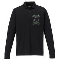 Snowman Christmas Chillin With My Snowmies Ugly Gift Family Performance Long Sleeve Polo