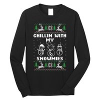 Snowman Christmas Chillin With My Snowmies Ugly Gift Family Long Sleeve Shirt