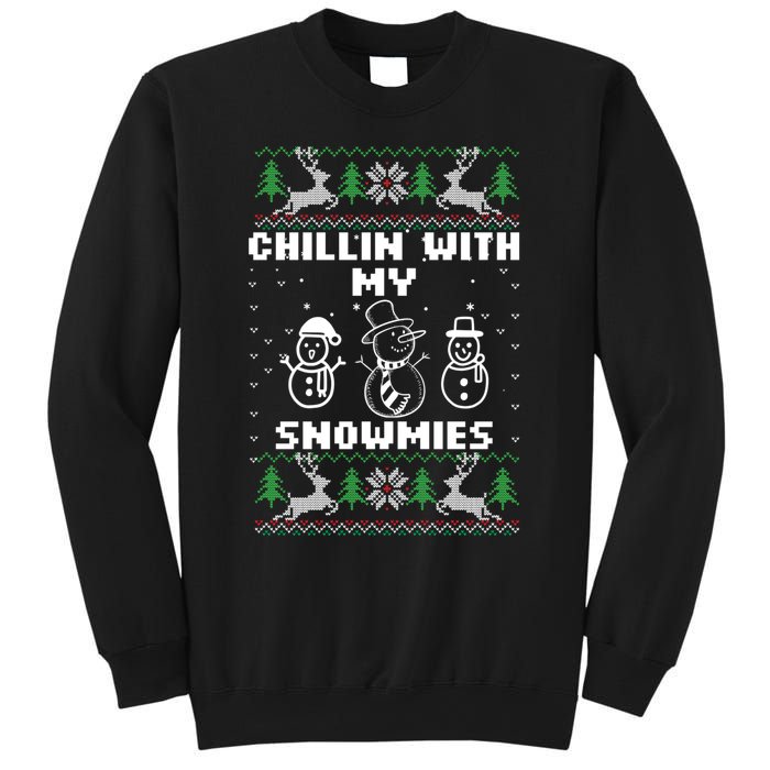 Snowman Christmas Chillin With My Snowmies Ugly Gift Family Sweatshirt