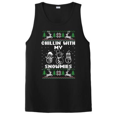 Snowman Christmas Chillin With My Snowmies Ugly Gift Family PosiCharge Competitor Tank