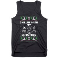 Snowman Christmas Chillin With My Snowmies Ugly Gift Family Tank Top