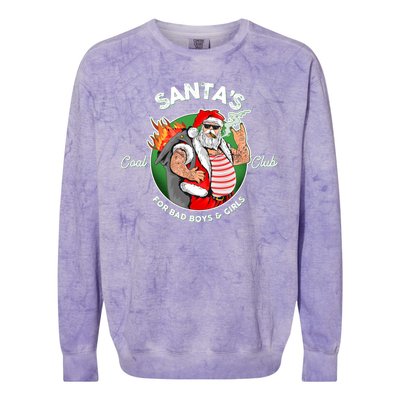 Santa's Coal Club For Bad Boys And Girls Colorblast Crewneck Sweatshirt