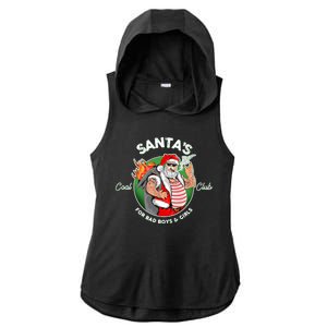 Santa's Coal Club For Bad Boys And Girls Ladies PosiCharge Tri-Blend Wicking Draft Hoodie Tank