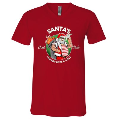 Santa's Coal Club For Bad Boys And Girls V-Neck T-Shirt