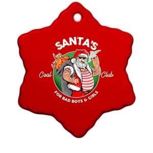 Santa's Coal Club For Bad Boys And Girls Ceramic Star Ornament