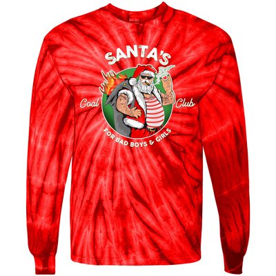 Santa's Coal Club For Bad Boys And Girls Tie-Dye Long Sleeve Shirt