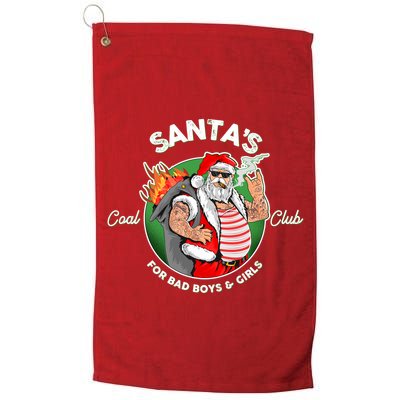 Santa's Coal Club For Bad Boys And Girls Golf Towel