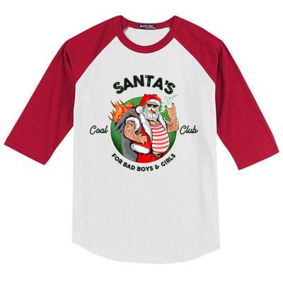 Santa's Coal Club For Bad Boys And Girls Kids Colorblock Raglan Jersey