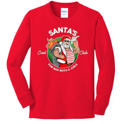 Santa's Coal Club For Bad Boys And Girls Kids Long Sleeve Shirt