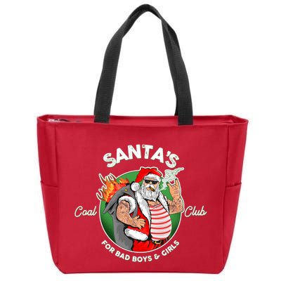 Santa's Coal Club For Bad Boys And Girls Zip Tote Bag