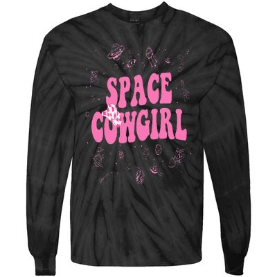 Space Cowgirl Costume For  Retro Groovy 70s Tie-Dye Long Sleeve Shirt