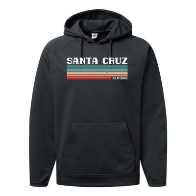 Santa Cruz California Retro Vintage Performance Fleece Hoodie