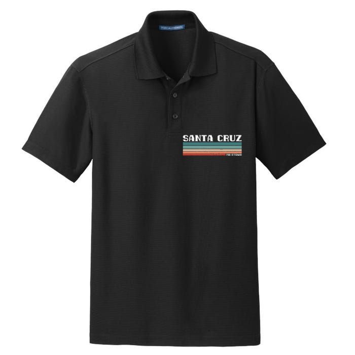 Santa Cruz California Retro Vintage Dry Zone Grid Polo