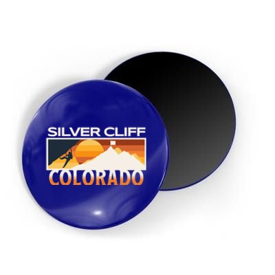 Silver Cliff Colorado Mountain Climber Retro Sunset Cute Gift Magnet