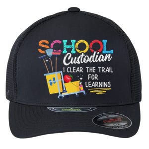 School Custodian Clear Trail Learning Janitor Appreciation Flexfit Unipanel Trucker Cap