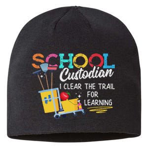 School Custodian Clear Trail Learning Janitor Appreciation Sustainable Beanie