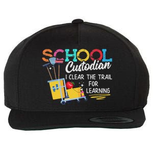 School Custodian Clear Trail Learning Janitor Appreciation Wool Snapback Cap