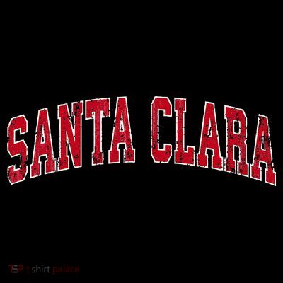 Santa Clara California Ca Vintage Sports Design Red Design T-Shirt