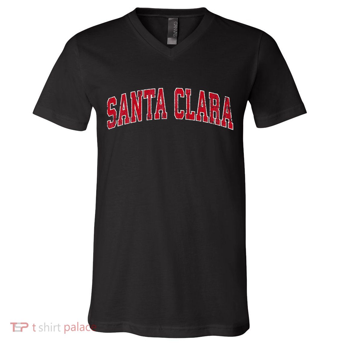 Santa Clara California Ca Vintage Sports Design Red Design V-Neck T-Shirt